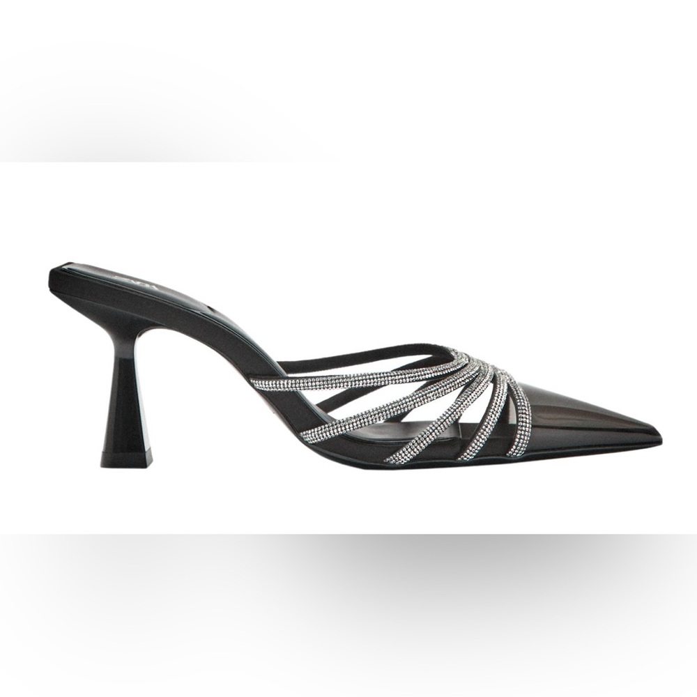 ZARA RHINESTONE HEELED MULES - Picture 12 of 12